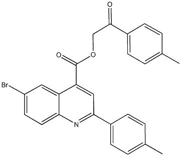 2-(4-methylphenyl)-2-oxoethyl 6-bromo-2-(4-methylphenyl)-4-quinolinecarboxylate Struktur