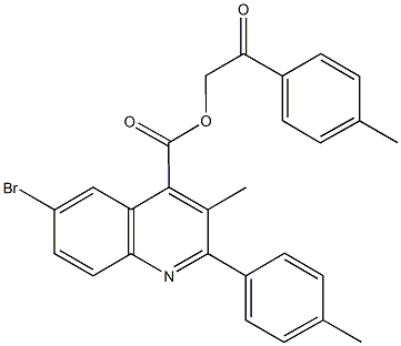 2-(4-methylphenyl)-2-oxoethyl 6-bromo-3-methyl-2-(4-methylphenyl)-4-quinolinecarboxylate Struktur