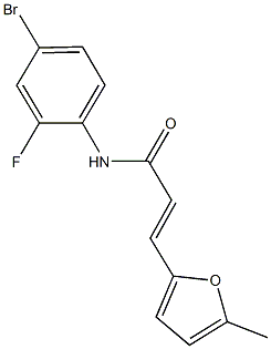 N-(4-bromo-2-fluorophenyl)-3-(5-methyl-2-furyl)acrylamide Struktur