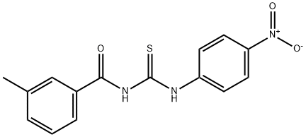 N-{4-nitrophenyl}-N'-(3-methylbenzoyl)thiourea Struktur