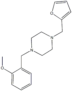 1-(2-furylmethyl)-4-(2-methoxybenzyl)piperazine Struktur