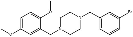 1-(3-bromobenzyl)-4-(2,5-dimethoxybenzyl)piperazine Struktur