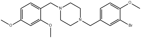 1-(3-bromo-4-methoxybenzyl)-4-(2,4-dimethoxybenzyl)piperazine Struktur