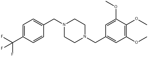 1-[4-(trifluoromethyl)benzyl]-4-(3,4,5-trimethoxybenzyl)piperazine Struktur