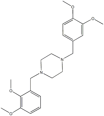 1-(2,3-dimethoxybenzyl)-4-(3,4-dimethoxybenzyl)piperazine Struktur