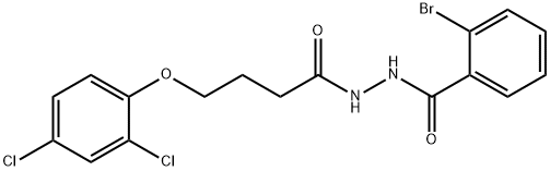 2-bromo-N'-[4-(2,4-dichlorophenoxy)butanoyl]benzohydrazide Struktur