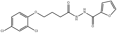 N'-[4-(2,4-dichlorophenoxy)butanoyl]-2-furohydrazide Struktur