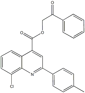 2-oxo-2-phenylethyl 8-chloro-2-(4-methylphenyl)-4-quinolinecarboxylate Struktur