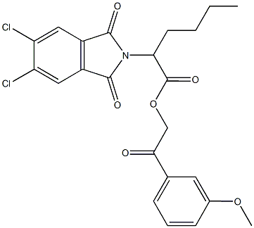 2-(3-methoxyphenyl)-2-oxoethyl 2-(5,6-dichloro-1,3-dioxo-1,3-dihydro-2H-isoindol-2-yl)hexanoate Struktur