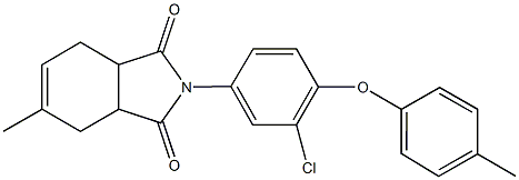 2-[3-chloro-4-(4-methylphenoxy)phenyl]-5-methyl-3a,4,7,7a-tetrahydro-1H-isoindole-1,3(2H)-dione Struktur