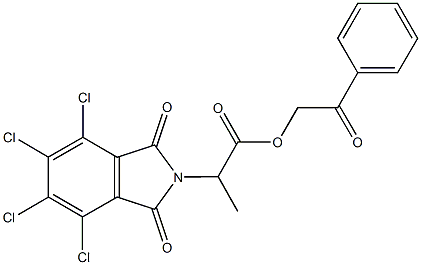 2-oxo-2-phenylethyl 2-(4,5,6,7-tetrachloro-1,3-dioxo-1,3-dihydro-2H-isoindol-2-yl)propanoate Struktur