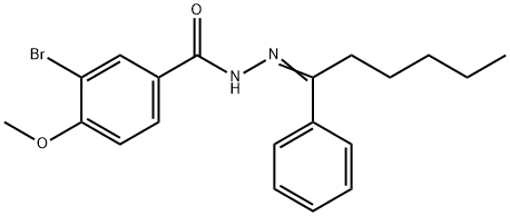 3-bromo-4-methoxy-N'-(1-phenylhexylidene)benzohydrazide Struktur