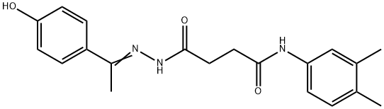 N-(3,4-dimethylphenyl)-4-{2-[1-(4-hydroxyphenyl)ethylidene]hydrazino}-4-oxobutanamide Struktur