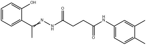 N-(3,4-dimethylphenyl)-4-{2-[1-(2-hydroxyphenyl)ethylidene]hydrazino}-4-oxobutanamide Struktur