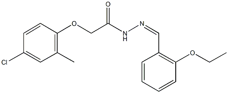 2-(4-chloro-2-methylphenoxy)-N'-(2-ethoxybenzylidene)acetohydrazide Struktur