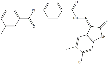 N-(4-{[2-(6-bromo-5-methyl-2-oxo-1,2-dihydro-3H-indol-3-ylidene)hydrazino]carbonyl}phenyl)-3-methylbenzamide Struktur