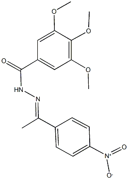 N'-(1-{4-nitrophenyl}ethylidene)-3,4,5-trimethoxybenzohydrazide Struktur