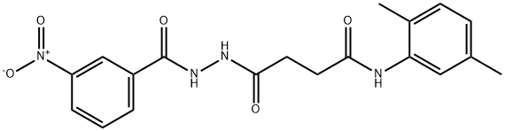 N-(2,5-dimethylphenyl)-4-(2-{3-nitrobenzoyl}hydrazino)-4-oxobutanamide Struktur