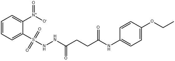 N-(4-ethoxyphenyl)-4-[2-({2-nitrophenyl}sulfonyl)hydrazino]-4-oxobutanamide Struktur