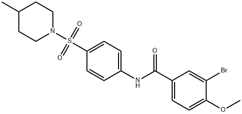 3-bromo-4-methoxy-N-{4-[(4-methyl-1-piperidinyl)sulfonyl]phenyl}benzamide Struktur