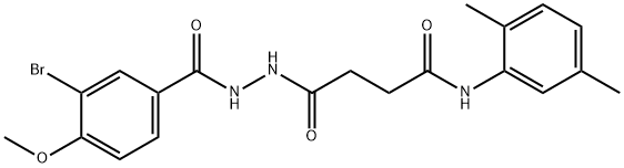 4-[2-(3-bromo-4-methoxybenzoyl)hydrazino]-N-(2,5-dimethylphenyl)-4-oxobutanamide Struktur