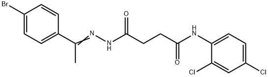 4-{2-[1-(4-bromophenyl)ethylidene]hydrazino}-N-(2,4-dichlorophenyl)-4-oxobutanamide Struktur