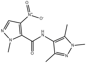 4-nitro-1-methyl-N-(1,3,5-trimethyl-1H-pyrazol-4-yl)-1H-pyrazole-5-carboxamide Struktur