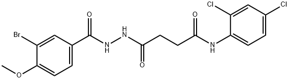 4-[2-(3-bromo-4-methoxybenzoyl)hydrazino]-N-(2,4-dichlorophenyl)-4-oxobutanamide Struktur