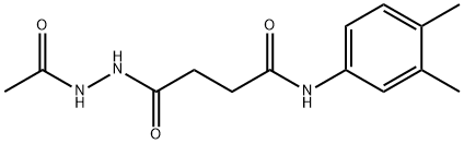 4-(2-acetylhydrazino)-N-(3,4-dimethylphenyl)-4-oxobutanamide Struktur