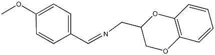 N-(2,3-dihydro-1,4-benzodioxin-2-ylmethyl)-N-(4-methoxybenzylidene)amine Struktur