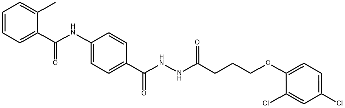 N-[4-({2-[4-(2,4-dichlorophenoxy)butanoyl]hydrazino}carbonyl)phenyl]-2-methylbenzamide Struktur