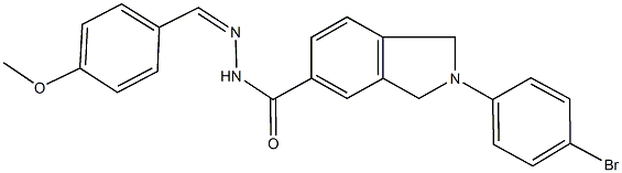 2-(4-bromophenyl)-N'-(4-methoxybenzylidene)-5-isoindolinecarbohydrazide Struktur