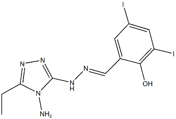 2-hydroxy-3,5-diiodobenzaldehyde (4-amino-5-ethyl-4H-1,2,4-triazol-3-yl)hydrazone Struktur