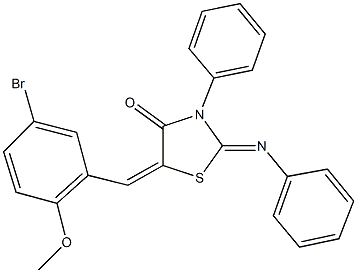 5-(5-bromo-2-methoxybenzylidene)-3-phenyl-2-(phenylimino)-1,3-thiazolidin-4-one Struktur