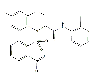 2-[({2-nitrophenyl}sulfonyl)-2,4-dimethoxyanilino]-N-(2-methylphenyl)acetamide Struktur