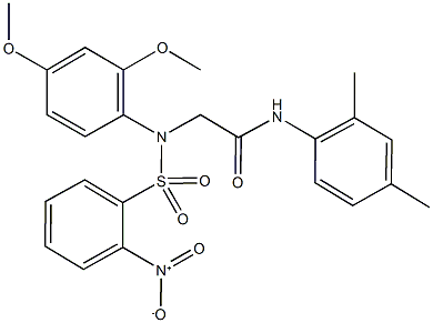 N-(2,4-dimethylphenyl)-2-[({2-nitrophenyl}sulfonyl)-2,4-dimethoxyanilino]acetamide Struktur