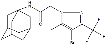 N-(1-adamantyl)-2-[4-bromo-5-methyl-3-(trifluoromethyl)-1H-pyrazol-1-yl]acetamide Struktur