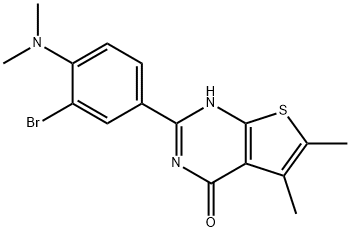 2-[3-bromo-4-(dimethylamino)phenyl]-5,6-dimethylthieno[2,3-d]pyrimidin-4(3H)-one Struktur