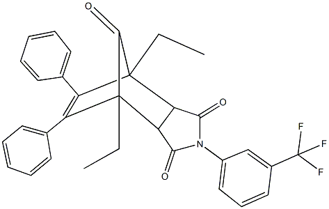 1,7-diethyl-8,9-diphenyl-4-[3-(trifluoromethyl)phenyl]-4-azatricyclo[5.2.1.0~2,6~]dec-8-ene-3,5,10-trione Struktur