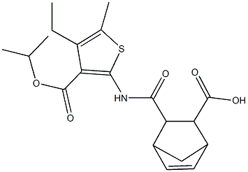 3-({[4-ethyl-3-(isopropoxycarbonyl)-5-methyl-2-thienyl]amino}carbonyl)bicyclo[2.2.1]hept-5-ene-2-carboxylic acid Struktur