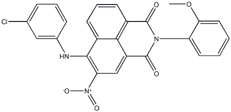 6-(3-chloroanilino)-5-nitro-2-(2-methoxyphenyl)-1H-benzo[de]isoquinoline-1,3(2H)-dione Struktur