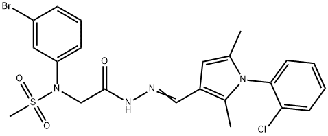 N-(3-bromophenyl)-N-[2-(2-{[1-(2-chlorophenyl)-2,5-dimethyl-1H-pyrrol-3-yl]methylene}hydrazino)-2-oxoethyl]methanesulfonamide Struktur