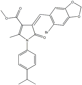 methyl 4-[(6-bromo-1,3-benzodioxol-5-yl)methylene]-1-(4-isopropylphenyl)-2-methyl-5-oxo-4,5-dihydro-1H-pyrrole-3-carboxylate Struktur