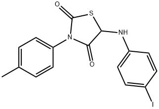 5-(4-iodoanilino)-3-(4-methylphenyl)-1,3-thiazolidine-2,4-dione Struktur