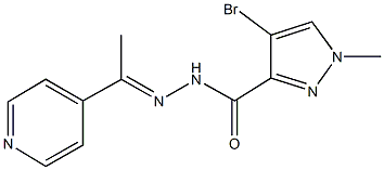 4-bromo-1-methyl-N'-[1-(4-pyridinyl)ethylidene]-1H-pyrazole-3-carbohydrazide Struktur