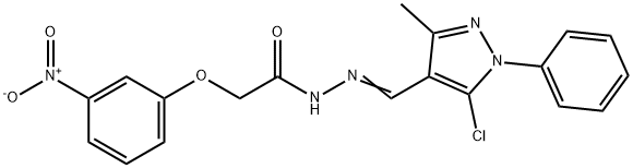 N'-[(5-chloro-3-methyl-1-phenyl-1H-pyrazol-4-yl)methylene]-2-{3-nitrophenoxy}acetohydrazide Struktur