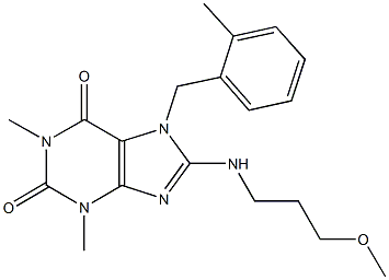 8-[(3-methoxypropyl)amino]-1,3-dimethyl-7-(2-methylbenzyl)-3,7-dihydro-1H-purine-2,6-dione Struktur