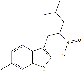 3-{2-nitro-4-methylpentyl}-6-methyl-1H-indole Struktur