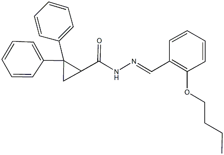 N'-(2-butoxybenzylidene)-2,2-diphenylcyclopropanecarbohydrazide Struktur