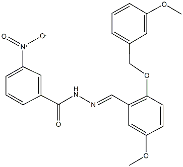 3-nitro-N'-{5-methoxy-2-[(3-methoxybenzyl)oxy]benzylidene}benzohydrazide Struktur